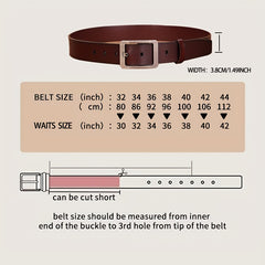 Men's Leather Business Casual Belt Classic Pants With Pin Buckle