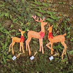 3pcs Glowing Deer Ornaments for Christmas Party Garden Decoration