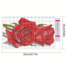 Rose Cross Embroidery Wall Decoration Material Pack