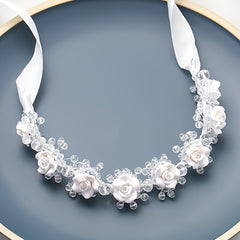 Crystal Flower Headband Tiara For Women Bride Queen Wedding