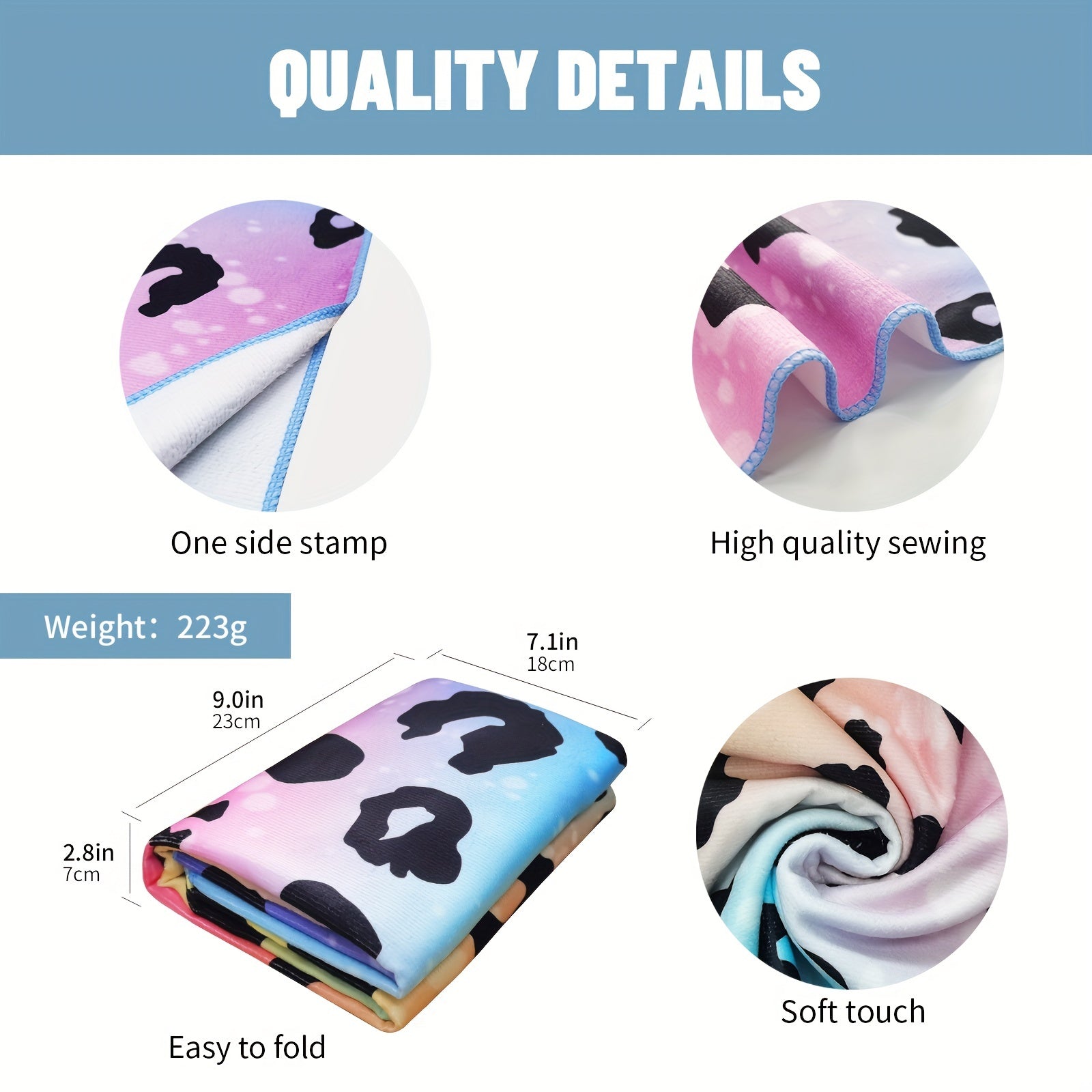 Microfiber Beach Towel Quick Drying Swim 27.5 x 55 Absorbent Soft Towel