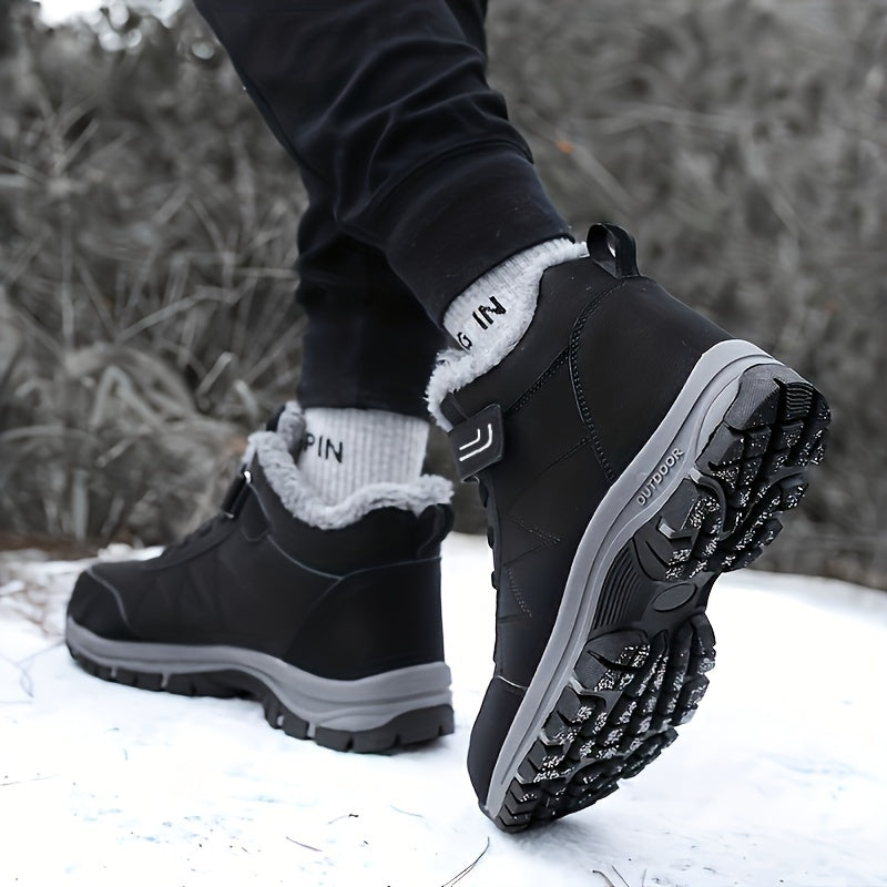 Snow Shoes Wear Resistance Non Slip Plush Lined Furry Slip On Snow Boots