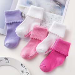 5 Pairs Children's Lace Socks for 0-3 Years Old Baby