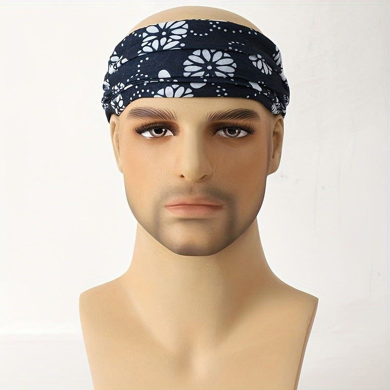 Men's Royal Floral Print Neck Gaiter