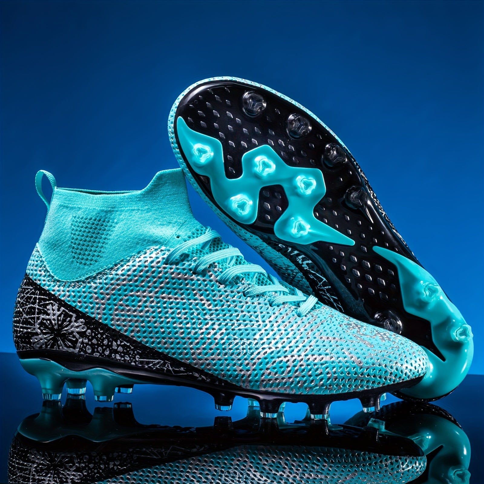 Boy's High Top Non Slip Football Cleats with Spikes