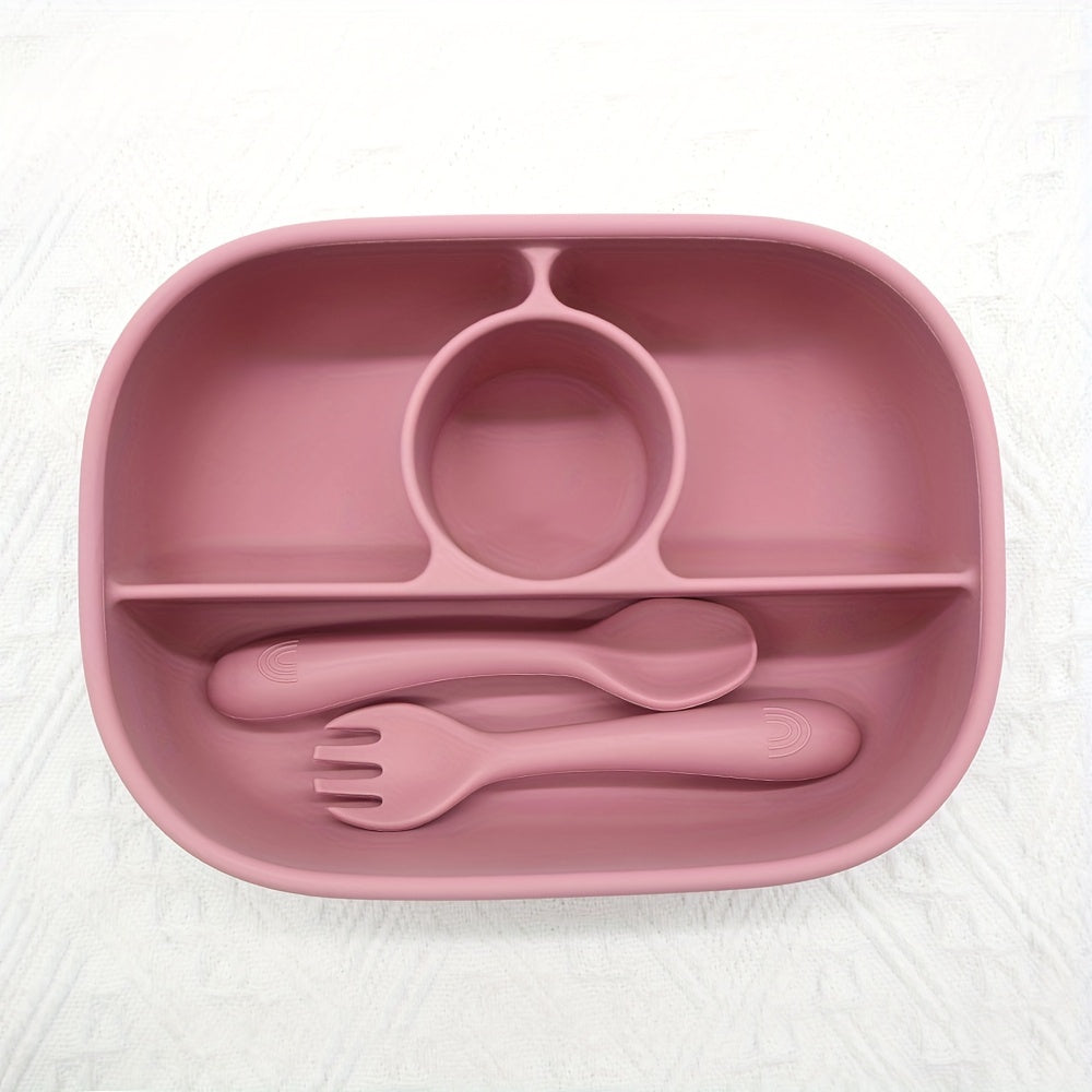 BPA Silicone Lunch Box 4 Compartments Reusable Bento Box Kids Adults
