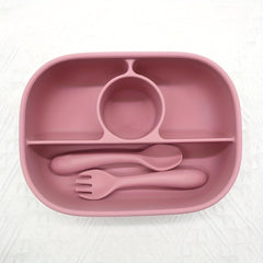 BPA Silicone Lunch Box 4 Compartments Reusable Bento Box Kids Adults