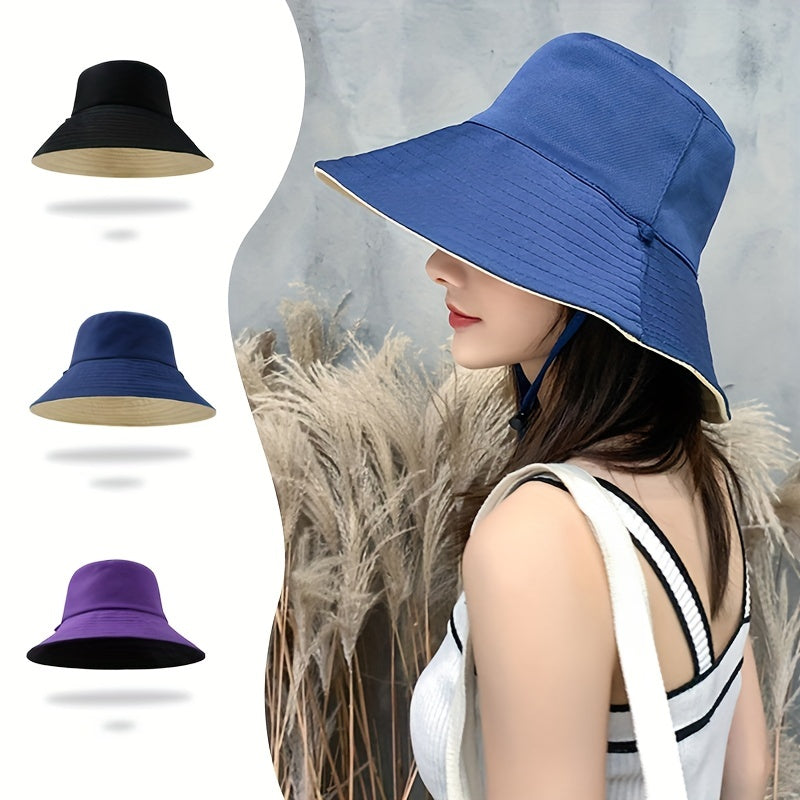Wide Brim Sun Hat UV Protection Bucket Hat Lightweight Fisherman Cap