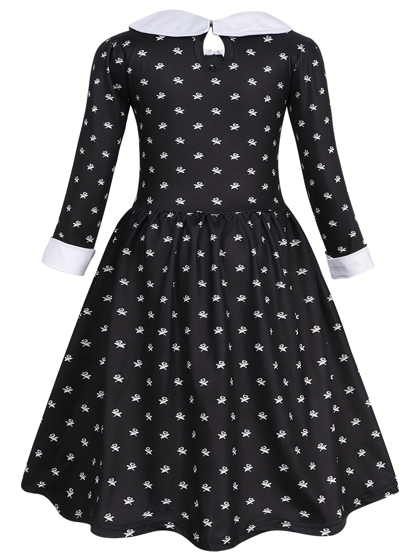 Girls Long Sleeve Button Casual Dress for Spring