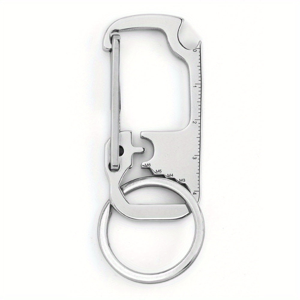 Stainless Steel 6-in-1 Carabiner Keychain Clip Multitool