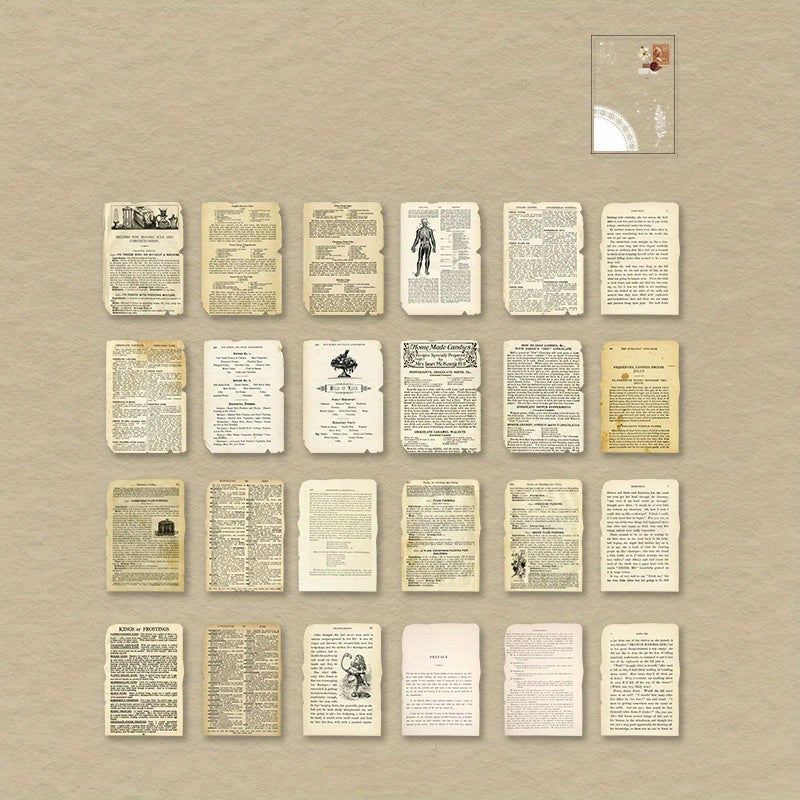 25pcs Vintage Stationery DIY Backing Paper Material