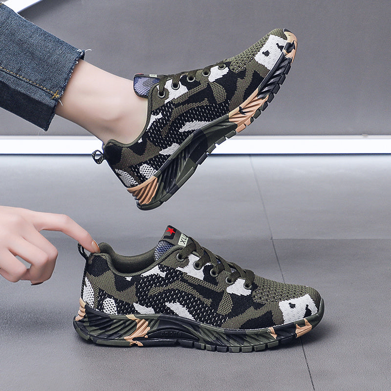 Camo Lace Up Running Sports Shoes Platform Sneakers Women's Footwear