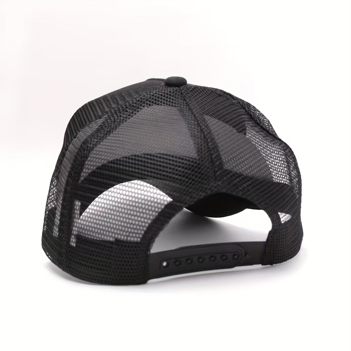 Adjustable Mesh Cap Dog Pattern Square Patch Baseball Cap Drivers Hat
