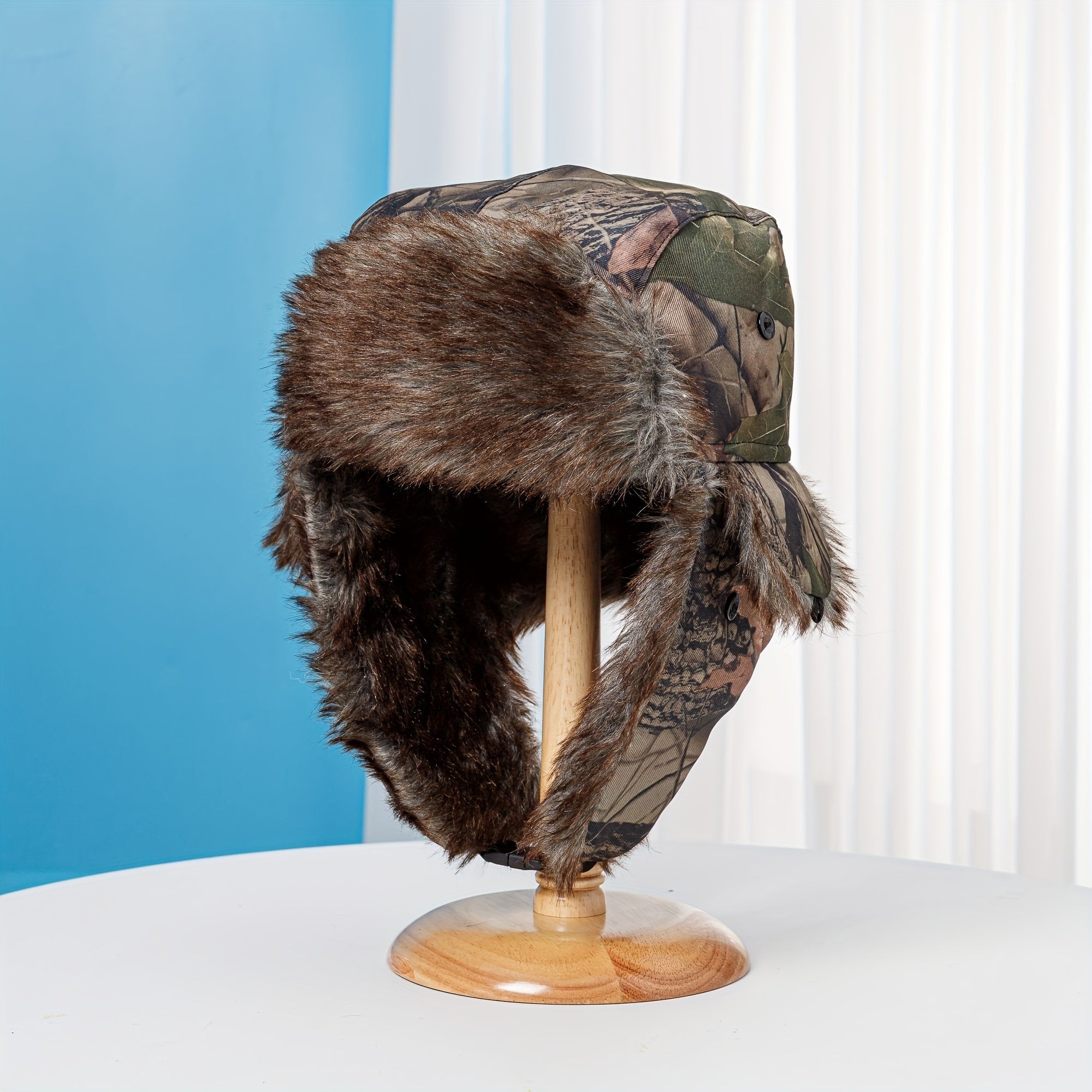 Camouflage Fleece Thermal Winter Hat with Ear Protection