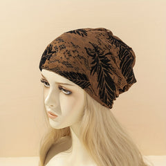 Feather Flower Lace Beanie Elastic Skull Hat Thin Breathable Casual Beanie Soft