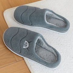 Men's Warm Winter Indoor Slippers Solid Color Soft Home Shoes