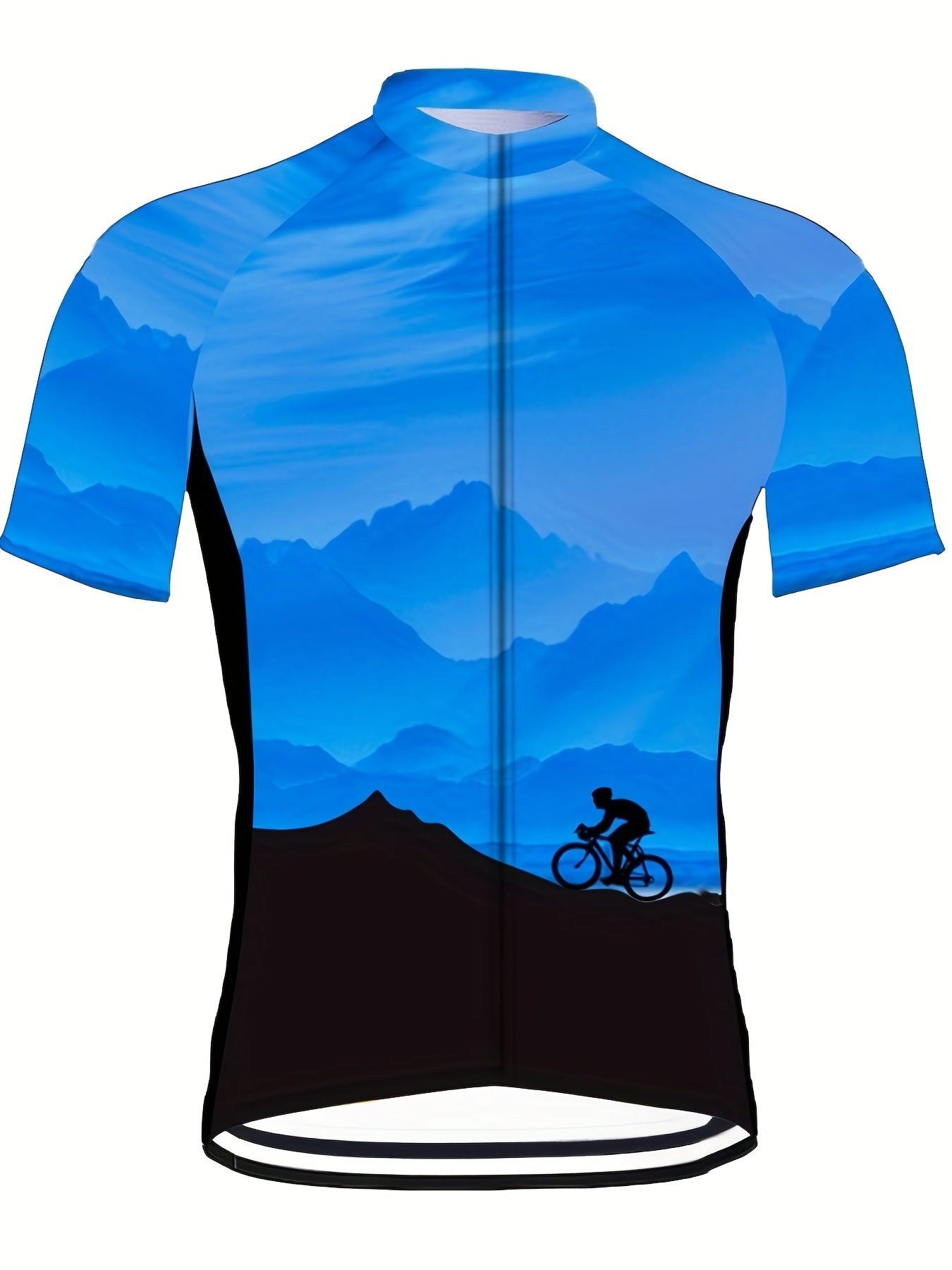 Men's Sunset Print Cycling Jerseys Lightweight Breathable Biking Shirt