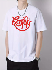 Men's Artistic Letters Print Slim Fit T-shirt