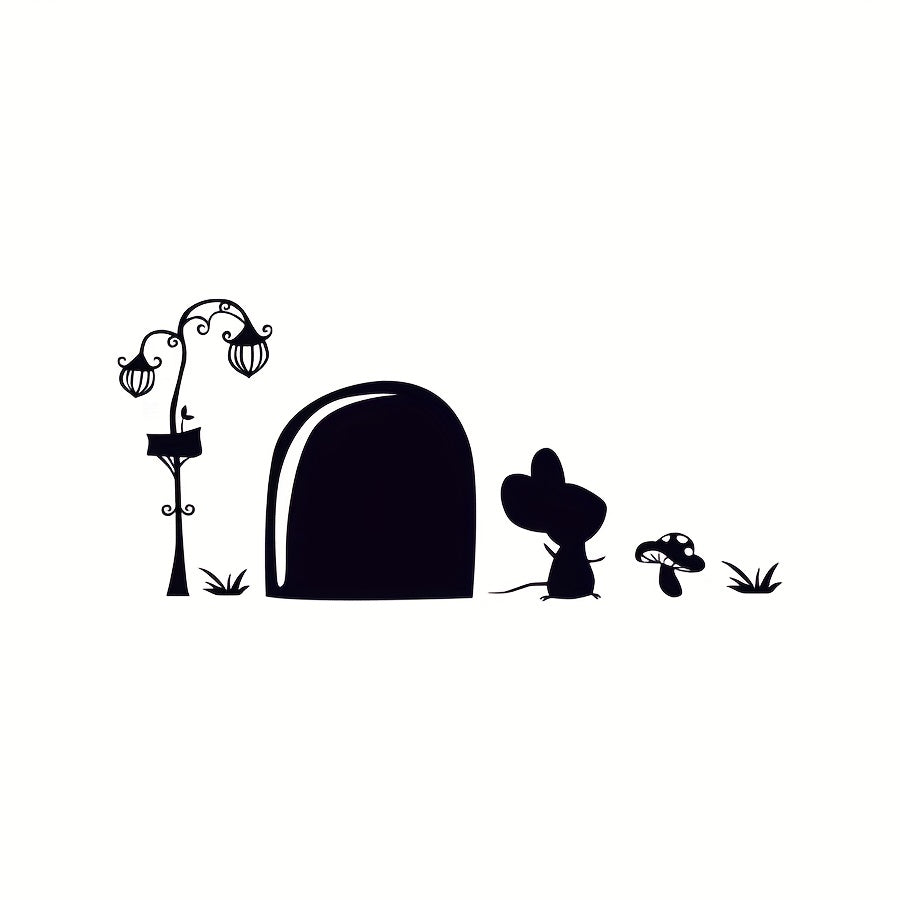 Little Mouse Door Hole Wall Sticker Self-adhesive Decoration