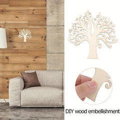 10pcs Wooden Tree Embellishments DIY Crafts
