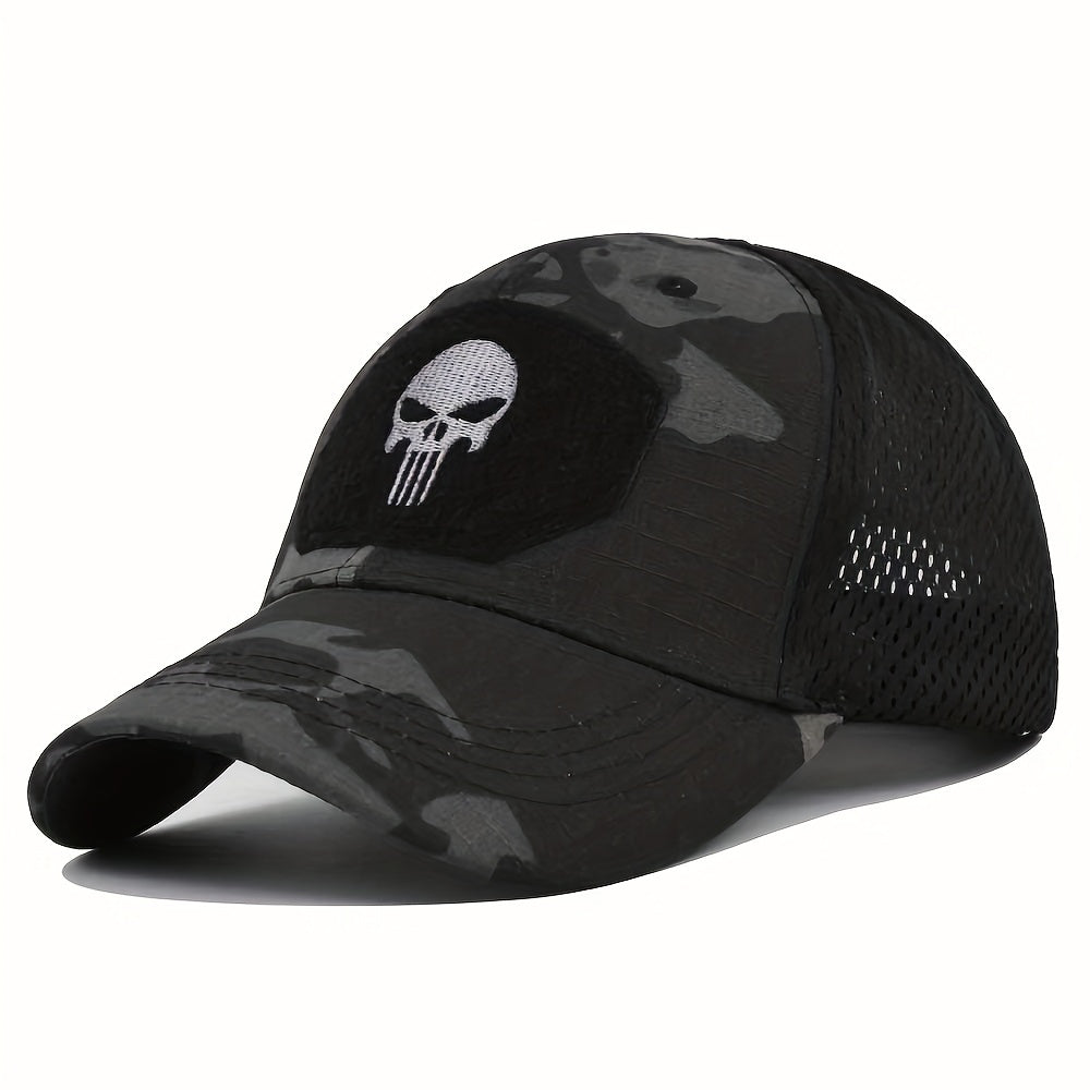 Stylish Skull Embroidered Baseball Cap for Sun Protection