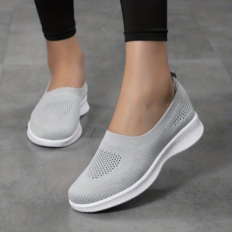 Women's Knit Sneakers Lightweight Low Top Casual Shoes