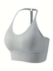 Seamless Halter Sports Bra Adjustable Yoga Fitness Bra