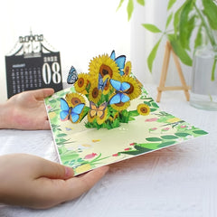 Sunflower 3D Pop Up Greeting Card for Women Bosses and Friends