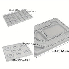 3pcs DIY Beading Tray Bead Board Bracelet Flocked Bead Board