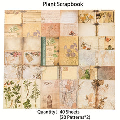 40 Sheets Vintage Scrapbook Paper for Junk Journaling Retro Notebook