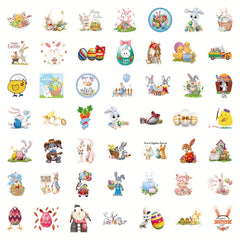 49Pcs Easter Egg Bunny Carrot Stickers Ideal Easter Gift