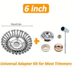 Universal Grass Trimmer Head Steel Wire Wheel Brush Disc Garden Trimmer Heads
