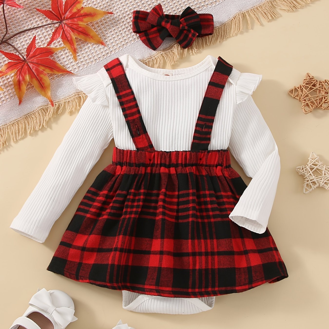 Baby Girls Long Sleeve Suspender Skirt Set