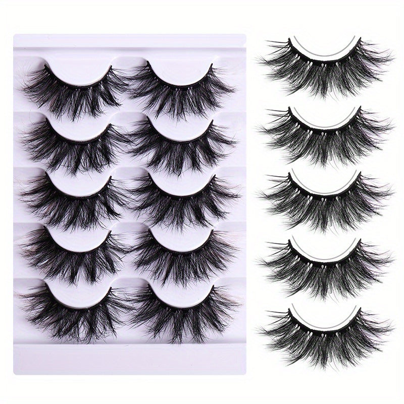5 Pairs Fluffy Natural Mink False Eyelashes