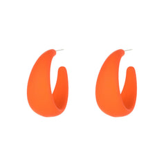 C Shape Bright Hoop Earrings Resin Jewelry Gift