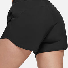 Women's Letter Print Running Shorts with Pocket