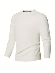 Men's Crew Neck Knit Sweatshirt Pullover Solid Tops