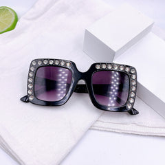 Girls Diamond Sunglasses Square Frame UV Protection for Outdoor Activities