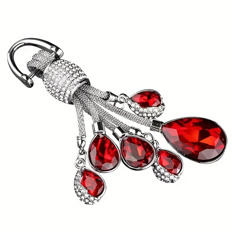 Ruby Crystal Buckle Key Chain Rhinestone Jewelry Boutique