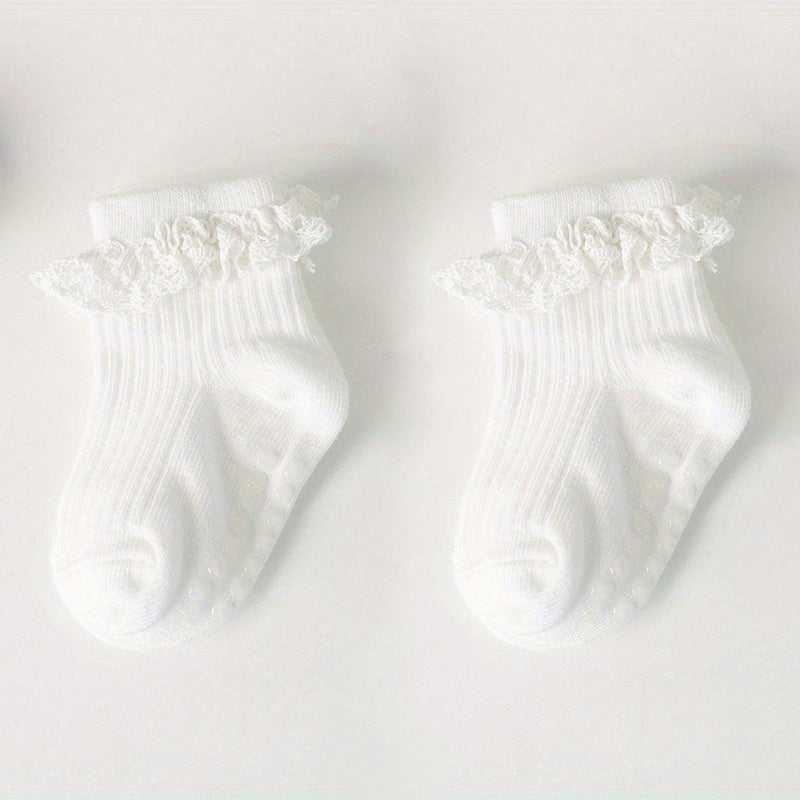 Baby Girls Lace Ruffled Socks Cotton Breathable Comfort