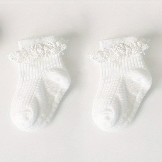 Baby Girls Lace Ruffled Socks Cotton Breathable Comfort