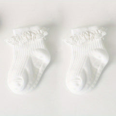 Baby Girls Lace Ruffled Socks Cotton Breathable Comfort