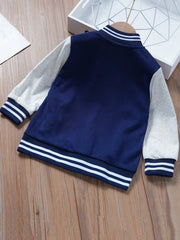 Boys Casual Baseball Jacket With M Patch for Autumn & Spring