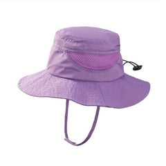 Boys Casual Mesh Bucket Hat Sun Protection Adjustable Comfortable Fis