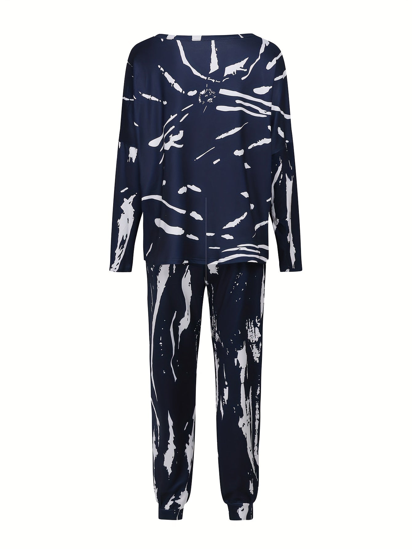 Women's Plus Tie Dye Long Sleeve Top & Pants Set