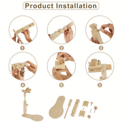 Adjustable Wooden Embroidery Hoop Stand Hands Cross Stitch Holder