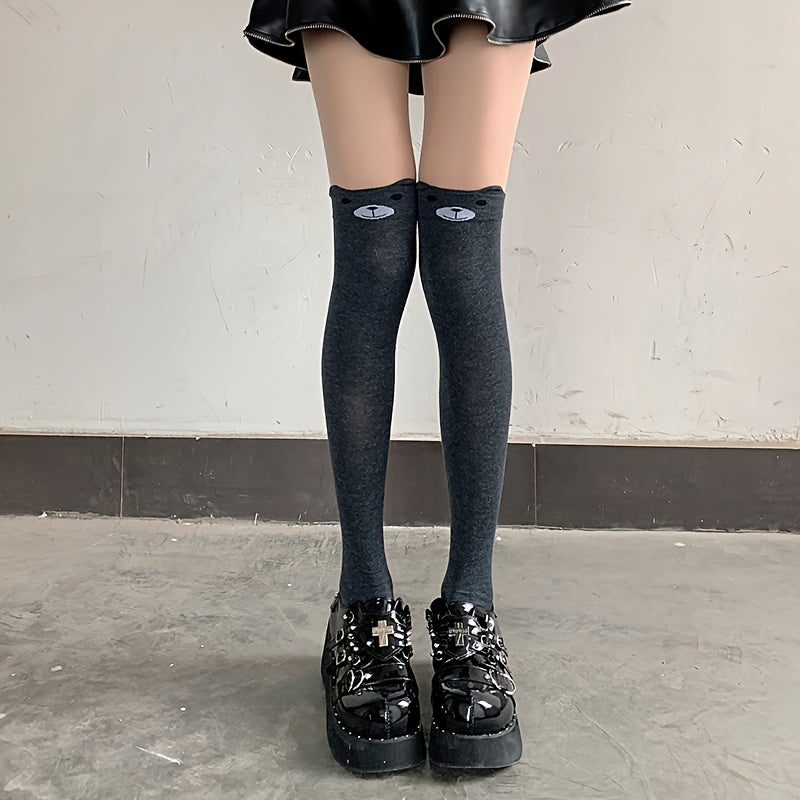 3 Pairs Cartoon Thigh High Socks Over The Knee Socks Women's Stockings