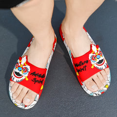 Men's Lion Cloud Slides Non Slip Slippers Indoor Outdoor Shower Shoes
