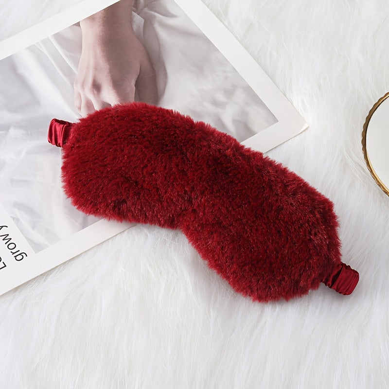 Winter Plush Sleep Eye Mask Blackout Breathable Comfortable Rest