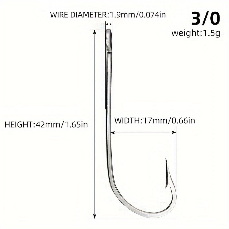10pcs 34007 Stainless Steel Fishing Hook Long Straight Shank Hook